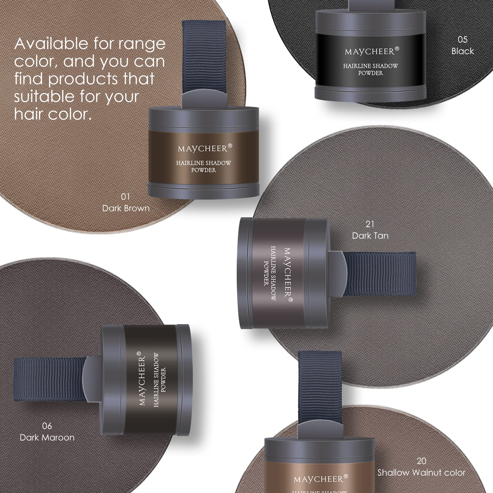 FREEORR Root Touch Up Powder for Thinning Hair - Hairline Shadow and Gray Coverage #01 Dark Brown